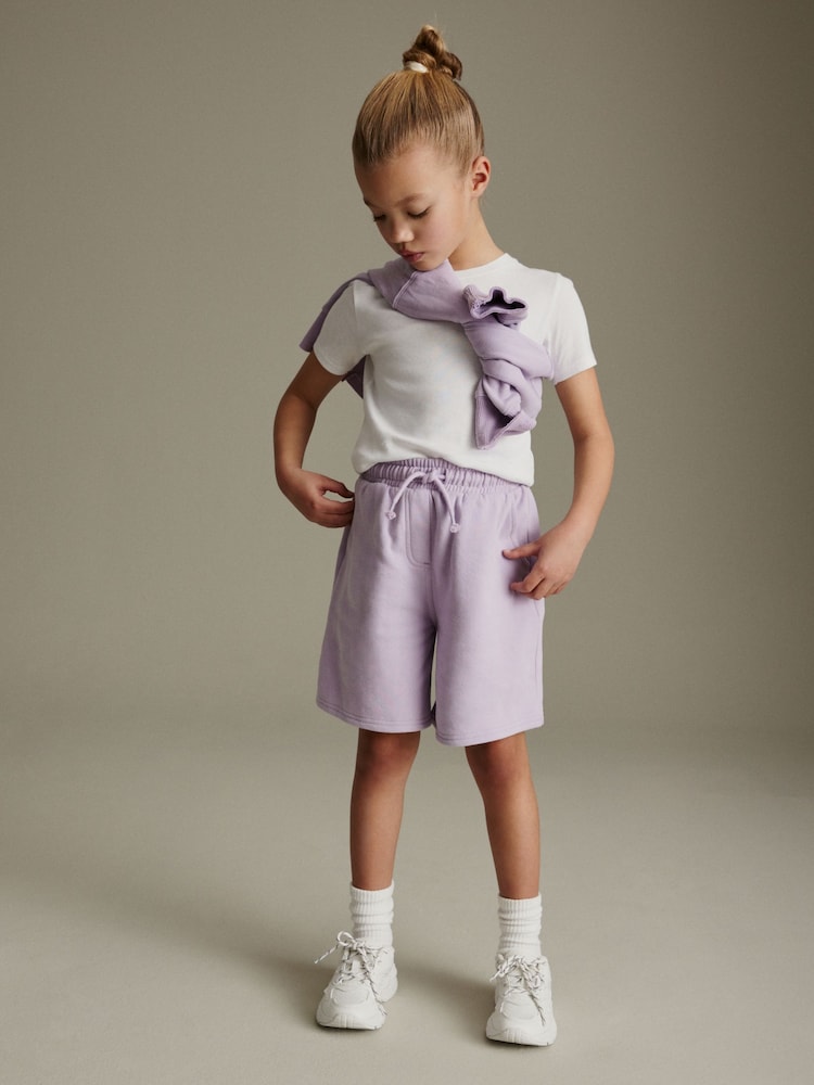 Lilac Purple Bermuda Jersey Shorts (3-16yrs) - Image 2 of 8 Lilac Purple Bermuda Jersey Shorts (3-16yrs) - Image 2 of 8