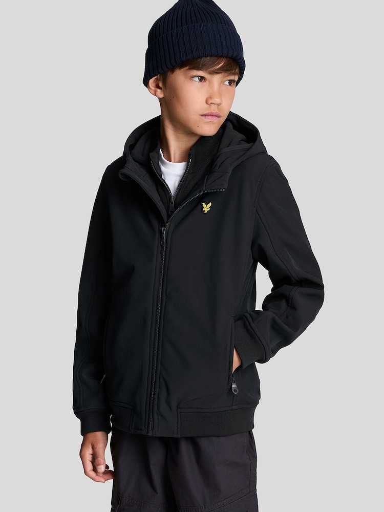 Lyle & Scott Black Softshell Boys Jacket - Image 1 of 4 Lyle & Scott Black Softshell Boys Jacket - Image 1 of 4