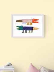 East End Prints White Crocodile and Alligator Wall Art Print by Min Pin - Image 1 of 2