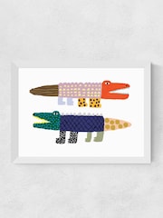 East End Prints White Crocodile and Alligator Wall Art Print by Min Pin - Image 2 of 2