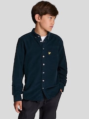Lyle & Scott Navy Blue Boys Corduroy 100% Cotton Shirt - Image 1 of 8
