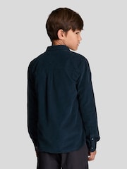 Lyle & Scott Navy Blue Boys Corduroy 100% Cotton Shirt - Image 5 of 8