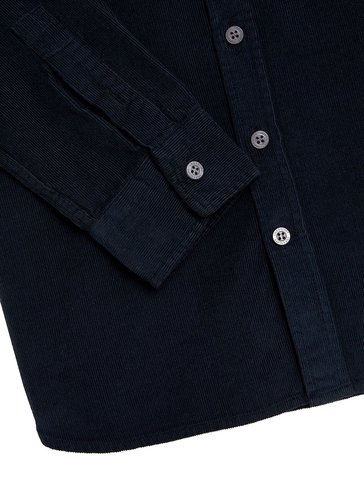 Lyle & Scott Navy Blue Boys Corduroy 100% Cotton Shirt - Image 8 of 8