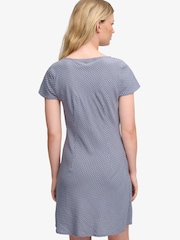 Superdry Blue Printed Sweetheart Short Sleeve Mini Dress - Image 2 of 6