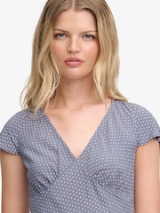 Superdry Blue Printed Sweetheart Short Sleeve Mini Dress - Image 3 of 6
