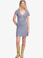 Superdry Blue Printed Sweetheart Short Sleeve Mini Dress - Image 5 of 6