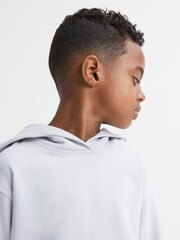 أزرق ثلجي - سترة هودي جيرسيه قطن تلبيس واسع Alexander من Reiss - Image 3 of 5