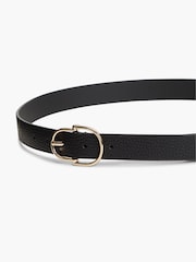 Tommy Hilfiger Black Pebble Grain Leather Double Loop Belt - Image 3 of 7