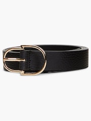 Tommy Hilfiger Black Pebble Grain Leather Double Loop Belt - Image 4 of 7