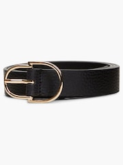 Tommy Hilfiger Black Pebble Grain Leather Double Loop Belt - Image 6 of 7