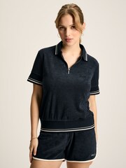 Joules Kingsley Navy Towelling T-Shirt - Image 1 of 7