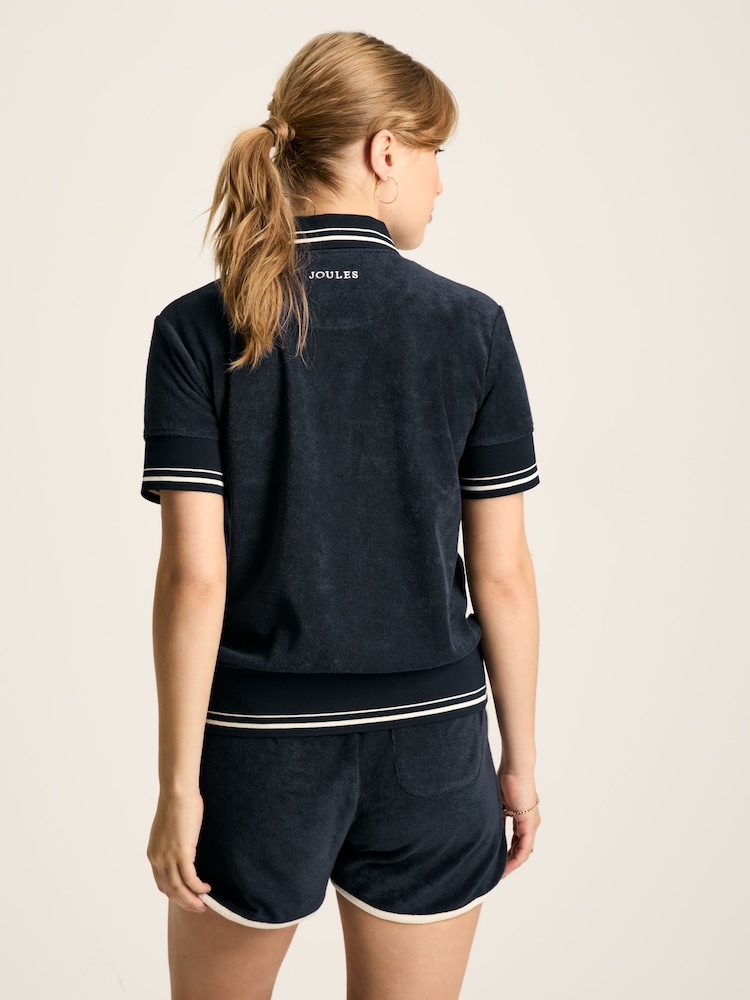 Joules Kingsley Navy Towelling T-Shirt - Image 2 of 7