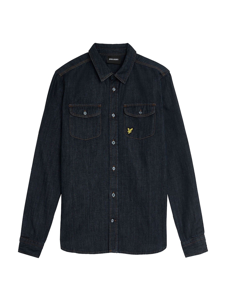 Lyle & Scott Blue Boys Mid Wash 100% Cotton Denim Shirt - Image 1 of 3