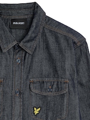 Lyle & Scott Blue Boys Mid Wash 100% Cotton Denim Shirt - Image 3 of 3