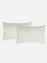 Jasper Conran London Set of 2 Green Leaves 200 Thread Count 100% Cotton Pillowcases - Image 3 of 4
