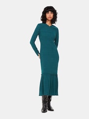 Whistles Green Mila Textured Dress - Image 1 of 5