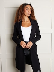 Threadbare Black Tailored Coatigan - Image 1 of 3