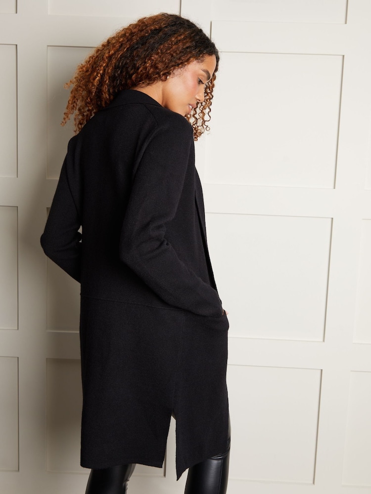 Threadbare Black Tailored Coatigan - Image 2 of 3