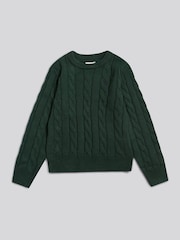 Zaļš - U.S. Polo Assn. Cable Knit Crew Neck Jumper - Attēls 1 no 2