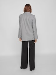 VILA Black & White Dogtooth Double Breasted Relaxed Fit Blazer - Image 4 of 6