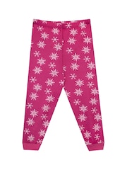 Character Pink Pink Disney Frozen Snowflake Long Sleeved Girls Pyjama Set - Image 3 of 5