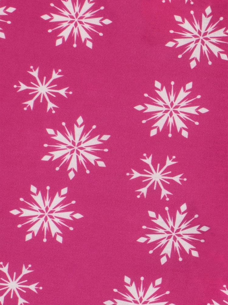 Character Pink Pink Disney Frozen Snowflake Long Sleeved Girls Pyjama Set - Image 5 of 5