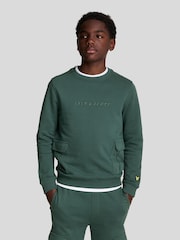 Lyle & Scott Green Boys Utility Cargo Jersey 100% Cotton Sweatshirt - Image 1 of 6