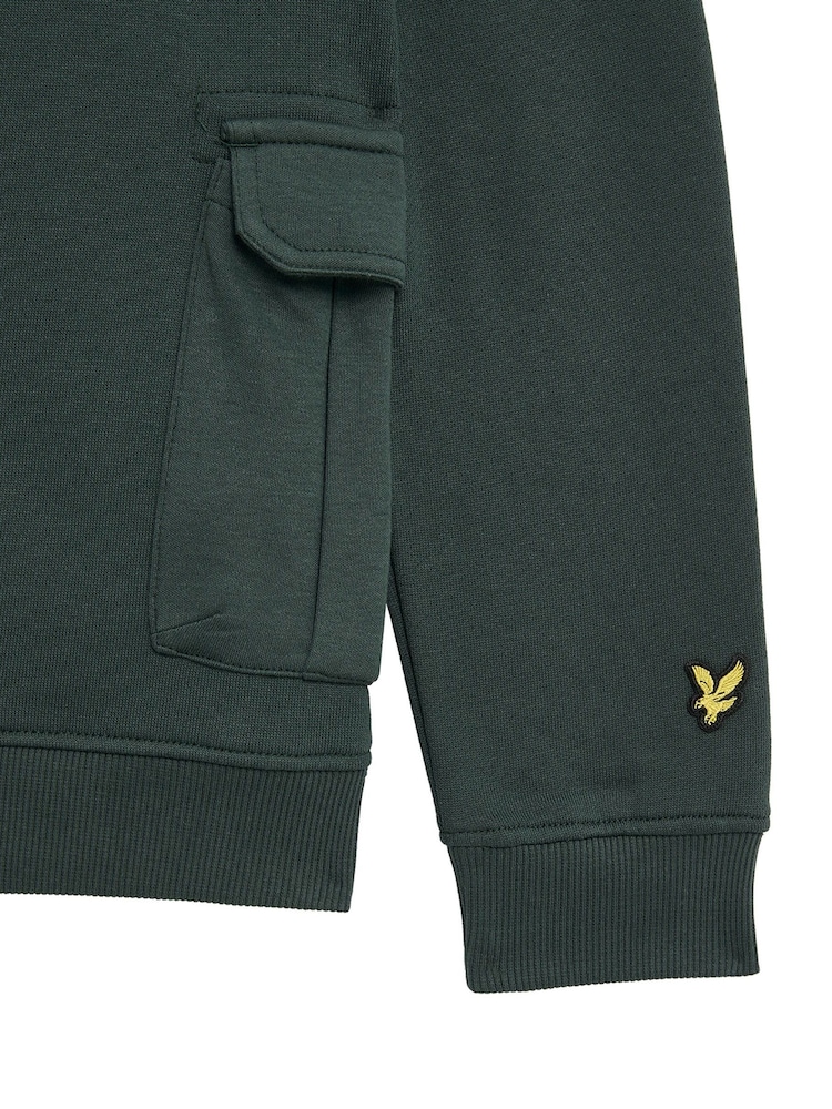 Lyle & Scott Green Boys Utility Cargo Jersey 100% Cotton Sweatshirt - Image 6 of 6