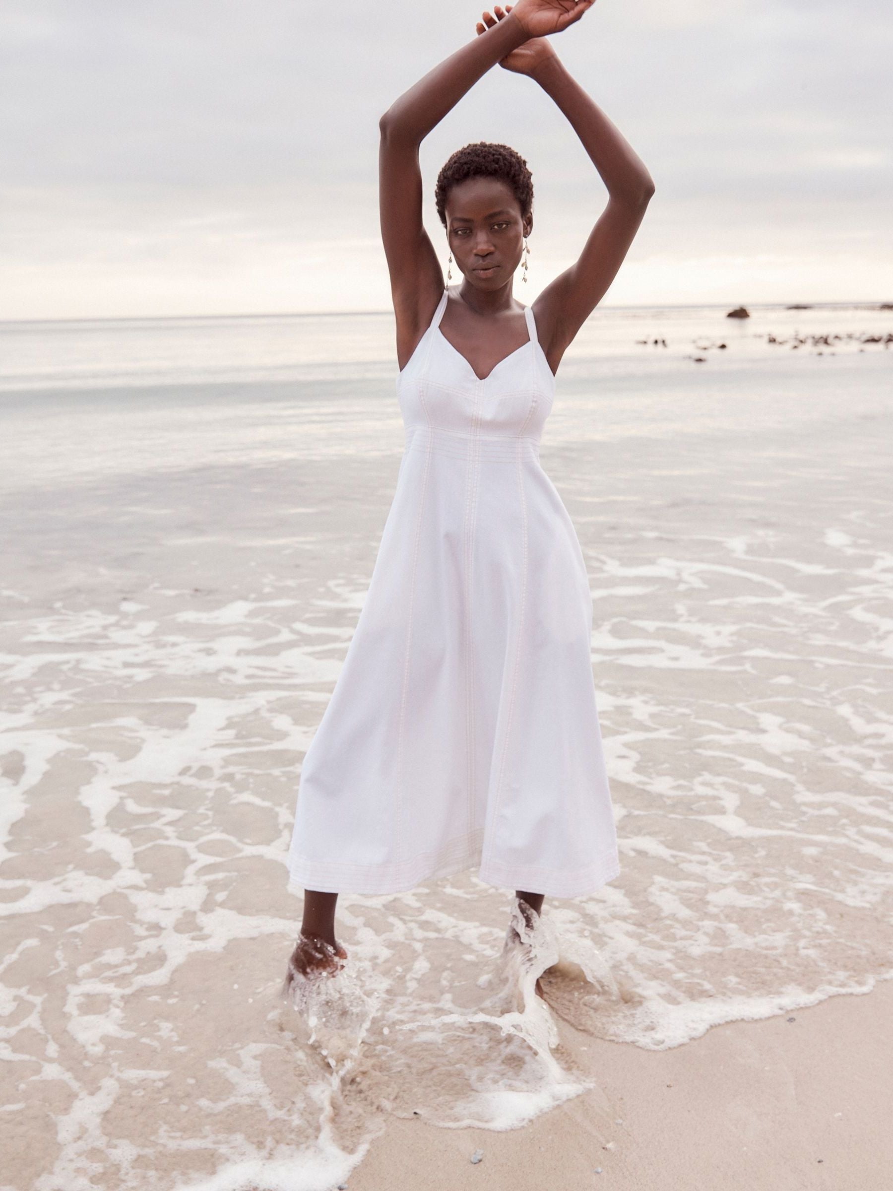 Strappy midi summer dresses top
