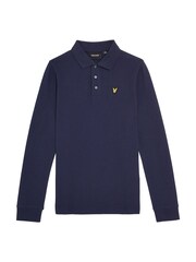 Lyle & Scott Navy Blue Long Sleeve Boys Polo Shirt - Image 1 of 5