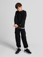 Lyle & Scott Black Boys Utility Cargo Jersey 100% Cotton Sweatshirt - Image 3 of 5