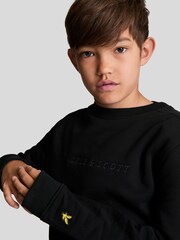 Lyle & Scott Black Boys Utility Cargo Jersey 100% Cotton Sweatshirt - Image 4 of 5