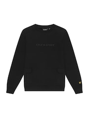 Lyle & Scott Black Boys Utility Cargo Jersey 100% Cotton Sweatshirt - Image 5 of 5