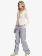 Superdry Blue Cotton Stripe Trousers - Image 5 of 8