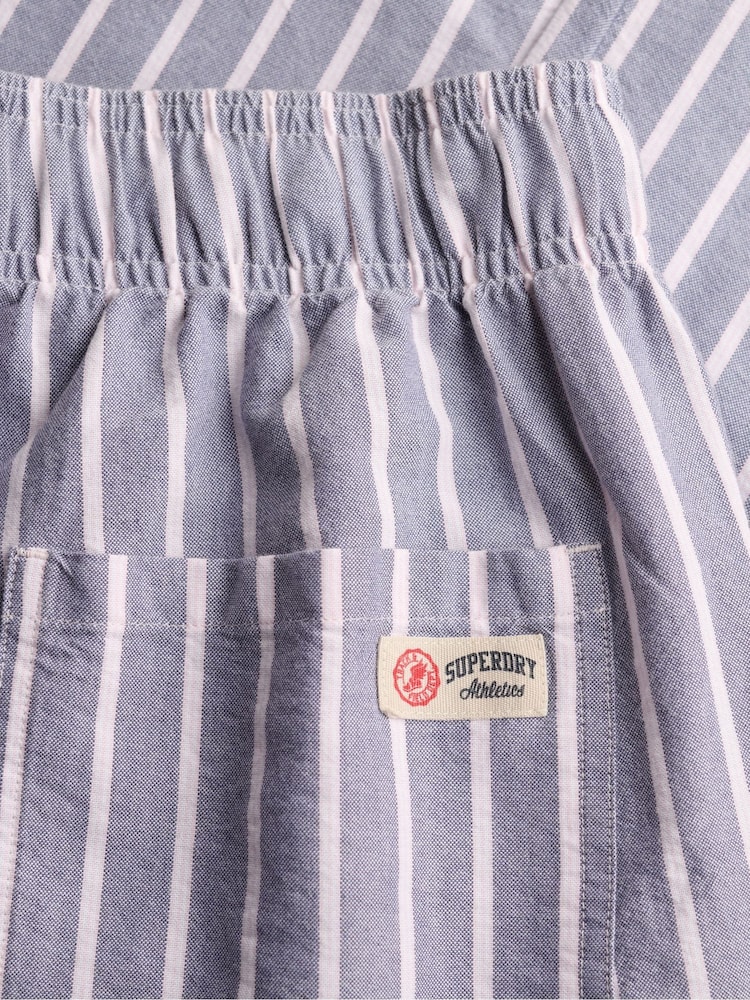 Superdry Blue Cotton Stripe Trousers - Image 8 of 8