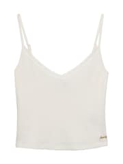 Superdry Athletic Essentials V-Neck Pointelle Cami Top - Image 1 of 2