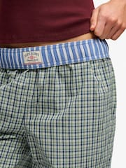 Superdry Green Mini Check Cotton Trousers - Image 3 of 7
