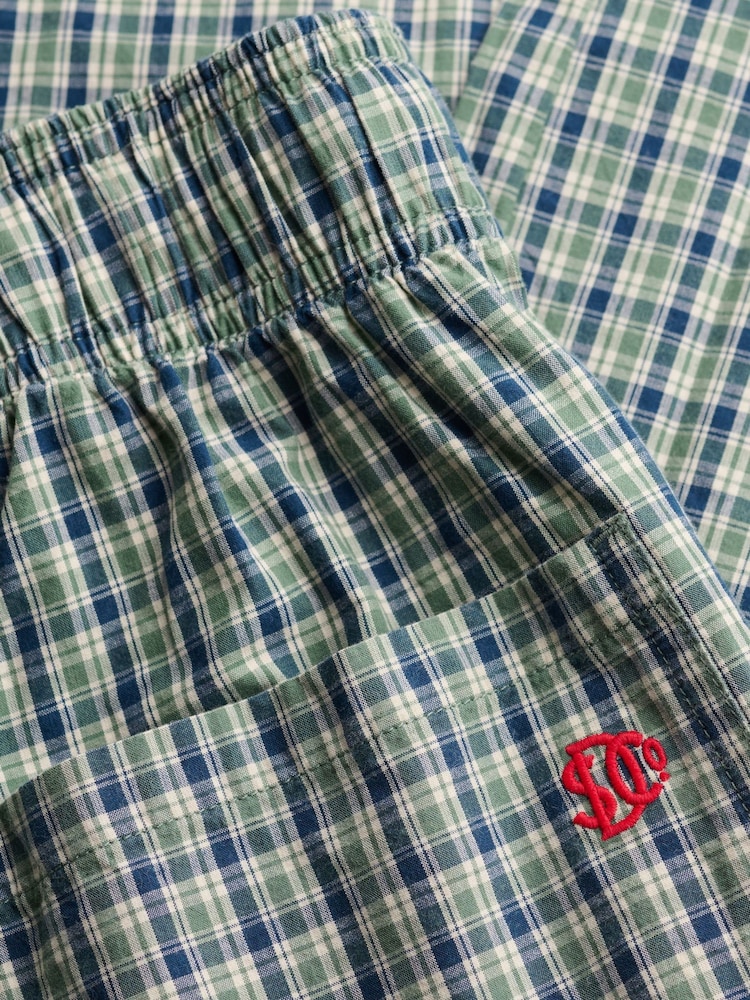 Superdry Green Mini Check Cotton Trousers - Image 7 of 7