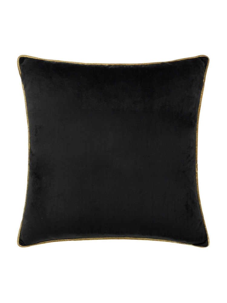 Furn Black Meridian Velvet 45cm X 45cm Cushion Cover - Image 2 of 5