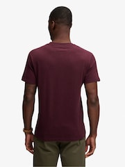 Superdry Burgundy Red Essential Stacked Logo Embroidered T-Shirt - Image 2 of 5