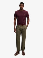Superdry Burgundy Red Essential Stacked Logo Embroidered T-Shirt - Image 3 of 5