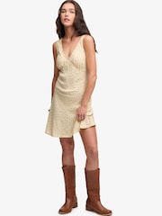 Superdry Yellow Printed Sweetheart Mini Dress - Image 1 of 6