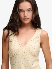 Superdry Yellow Printed Sweetheart Mini Dress - Image 2 of 6
