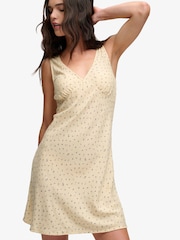 Superdry Yellow Printed Sweetheart Mini Dress - Image 3 of 6