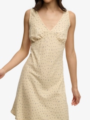 Superdry Yellow Printed Sweetheart Mini Dress - Image 4 of 6