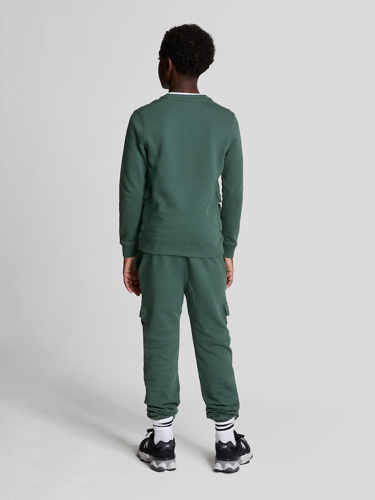 Lyle & Scott Green Boys Cargo Jersey 100% Cotton Joggers - Image 2 of 6