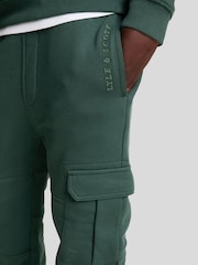 Lyle & Scott Green Boys Cargo Jersey 100% Cotton Joggers - Image 4 of 6