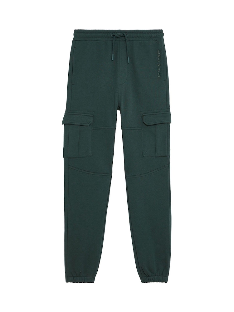 Lyle & Scott Green Boys Cargo Jersey 100% Cotton Joggers - Image 6 of 6