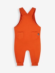 JoJo Maman Bébé Orange Puffin Boys' Sausage Dog Appliqué Pocket Dungarees & Top Set - Image 3 of 5