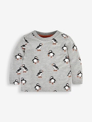 JoJo Maman Bébé Orange Puffin Boys' Sausage Dog Appliqué Pocket Dungarees & Top Set - Image 4 of 5